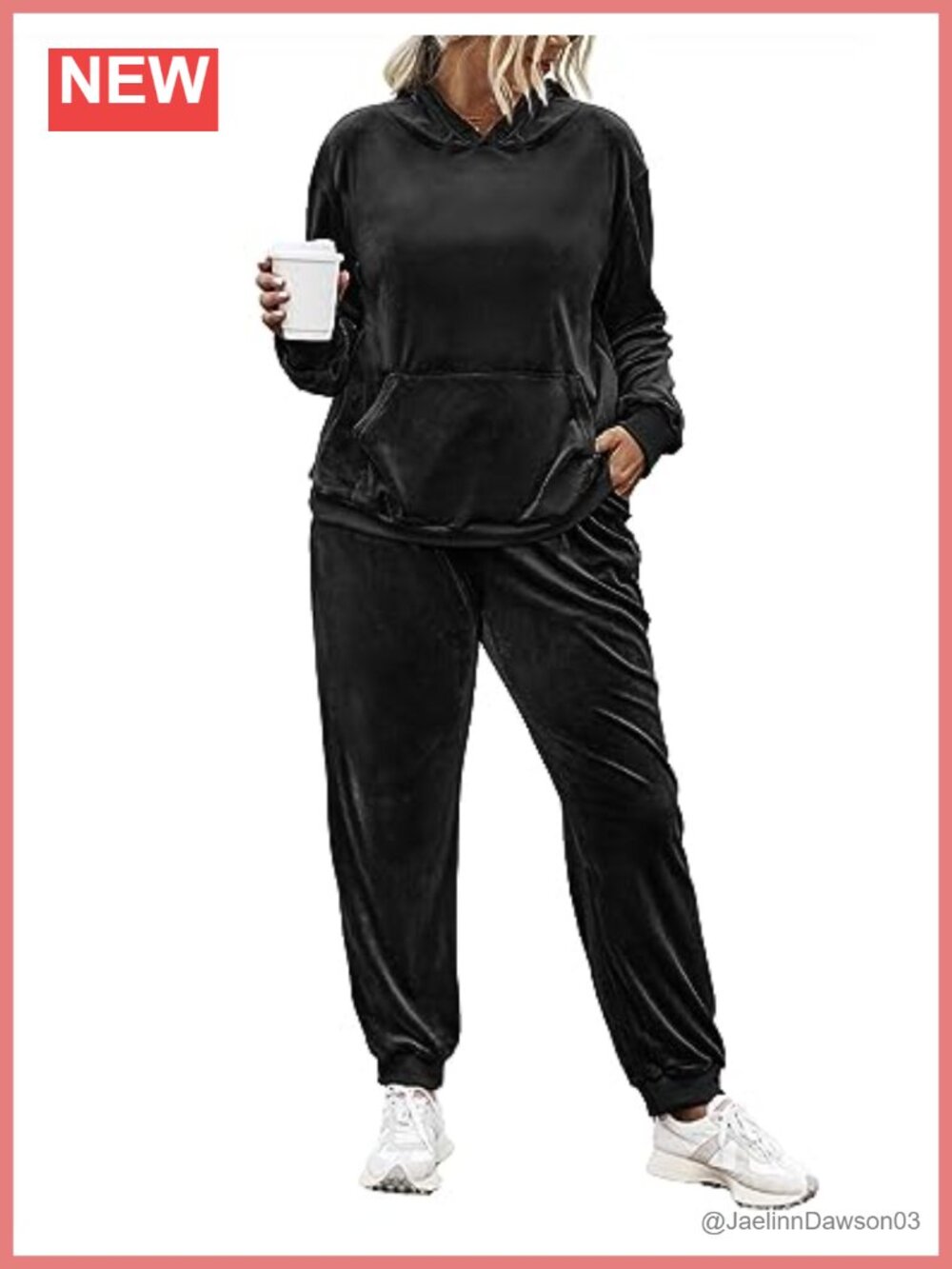 Plus Size Velour Sweatsuit Set Hoodie Sweatpants 2 Piece Tracksuit